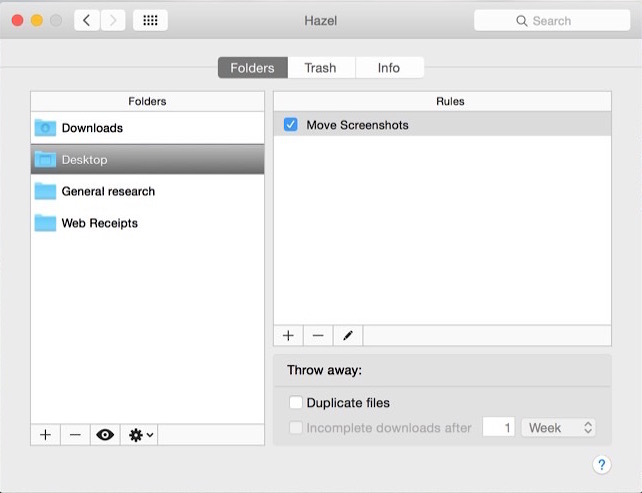 applescript hazel timing size -noodlesoft